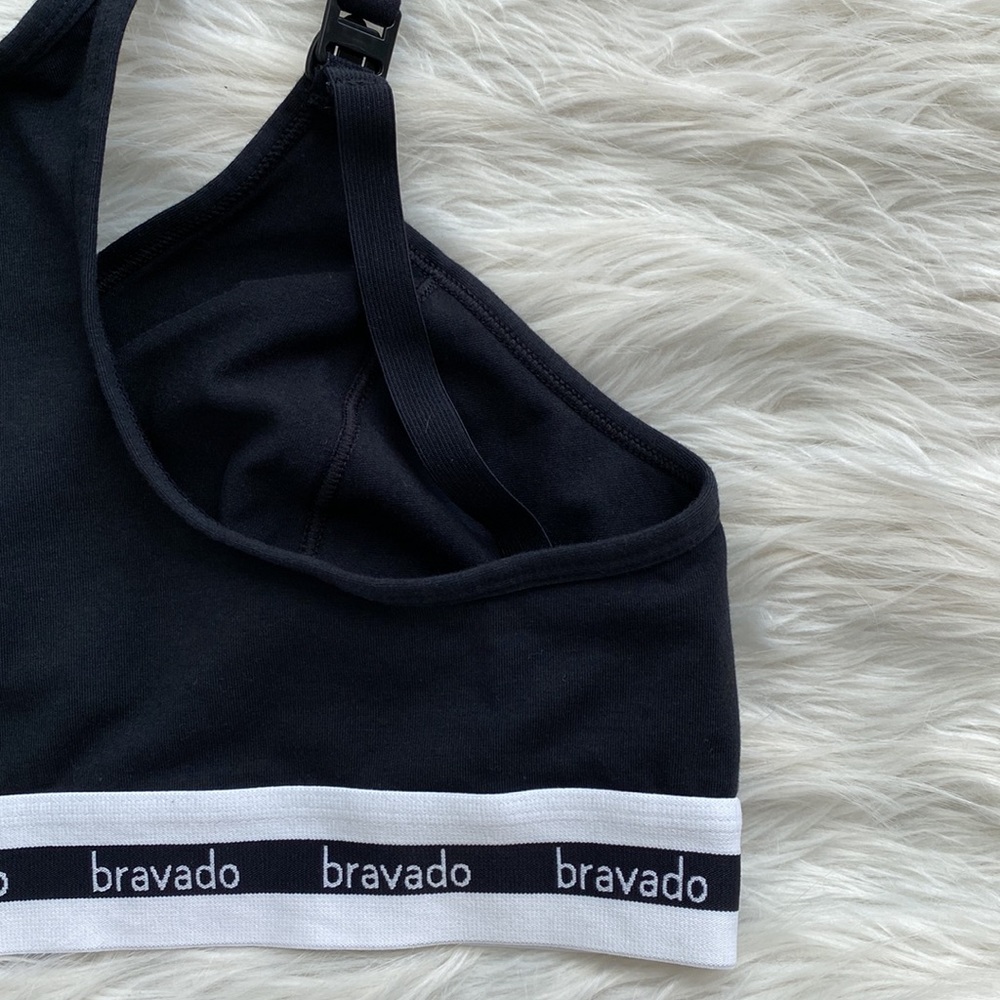Bravado Black Nursing Bra with White Branded Band - Picture 9 of 12